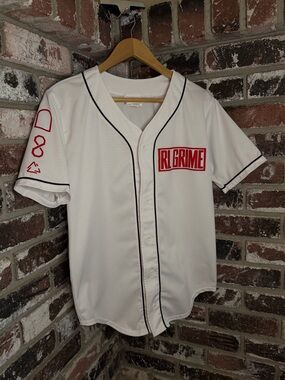 RL Grime “Because Of U” White Baseball Jersey with Red Logo